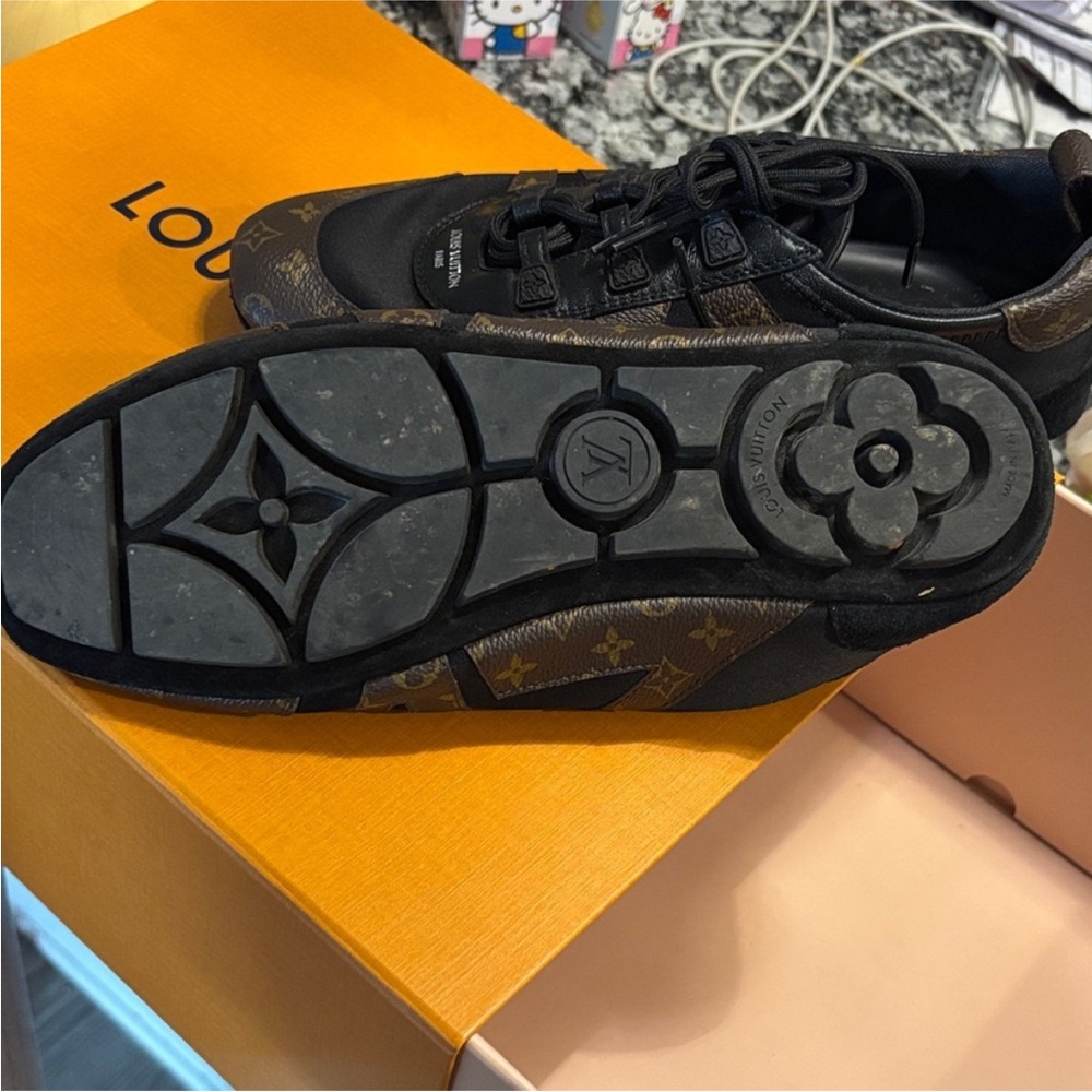 Louis Vuitton Black and Brown Monogram Sneakers - Picture 3 of 3